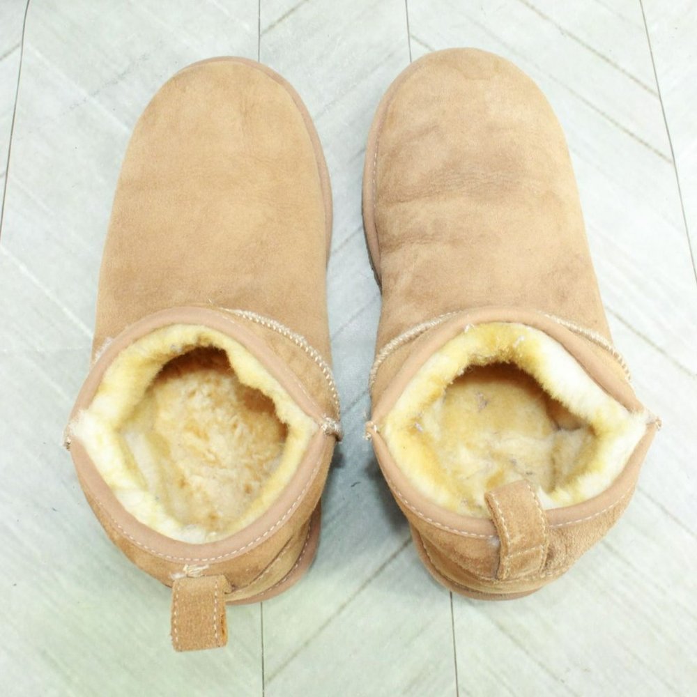 LL Bean Brown Suede Wicked Good Shearling Lined Slipper Ankle Boot Size 8 M - Picture 7 of 9